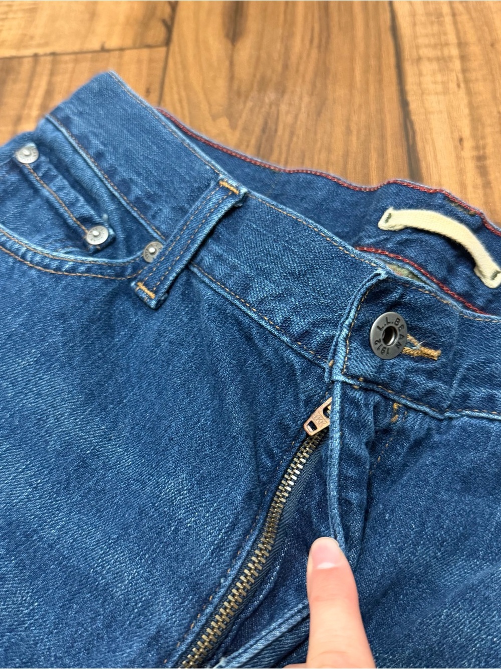 LL Bean Classic Fit Flannel Lined Jeans Blue Denim Medium Wash Mens 32x31 505661 - Picture 5 of 14